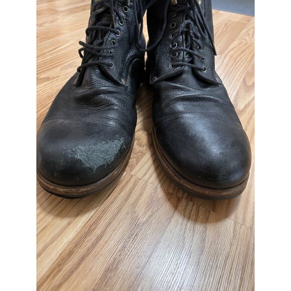 Shoto 5998 Soft Leather Combat Boots Men\'s Black Shoes Men\'s Size 13 main image 9